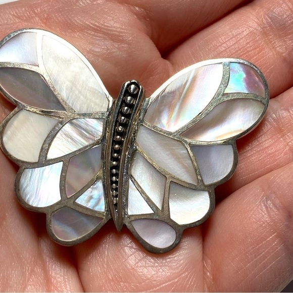 SX 925 Thailand Sterling Silver Pendant Mother of Pearl 13.26g - Picture 2 of 11